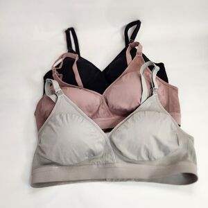 NEW HB Select Size Large Women's Nursing Bras Maternity Wirefree 3 Colors
